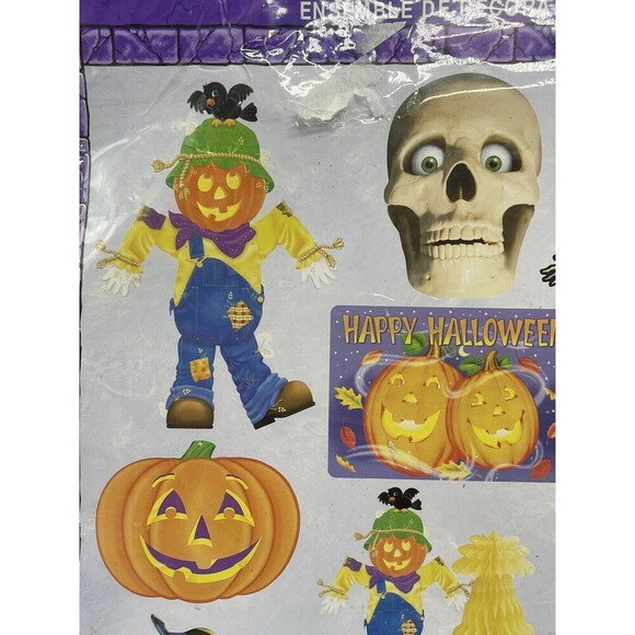 Vintage Amscam 8 Eight Halloween DieCut Ephemera Paper Fall Decor Witch Skeleton - Picture 6 of 12